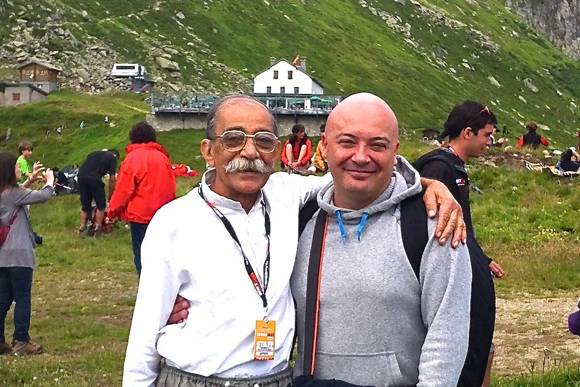 Andrea Piccioni con Djamchid Chemirani, suo maestro