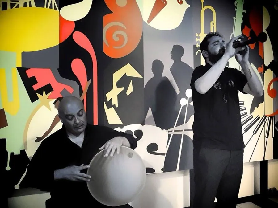 Andrea Piccioni e Basel Rajoub in duo sul palco