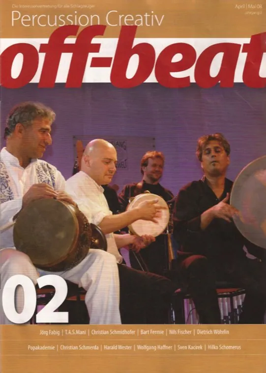 Cover of off-beat, the Percussion Creativ magazine