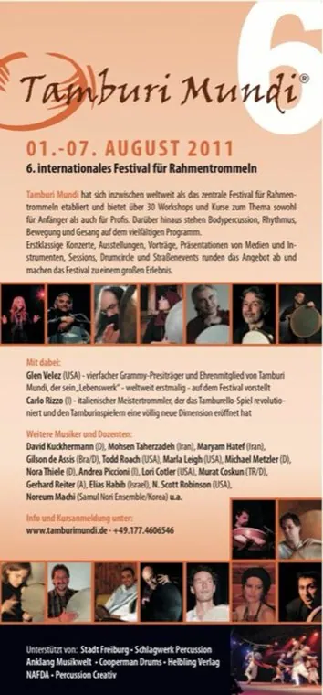 Tamburi Mundi, international frame drum festival, Freiburg